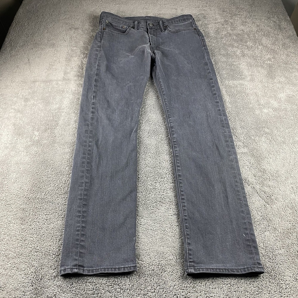 Levis 513 Slim Straight Jeans Mens 31x32 Gray Low Rise Denim